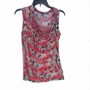 New W/Tag Womans Pink Snake Skin Blouse, Size M